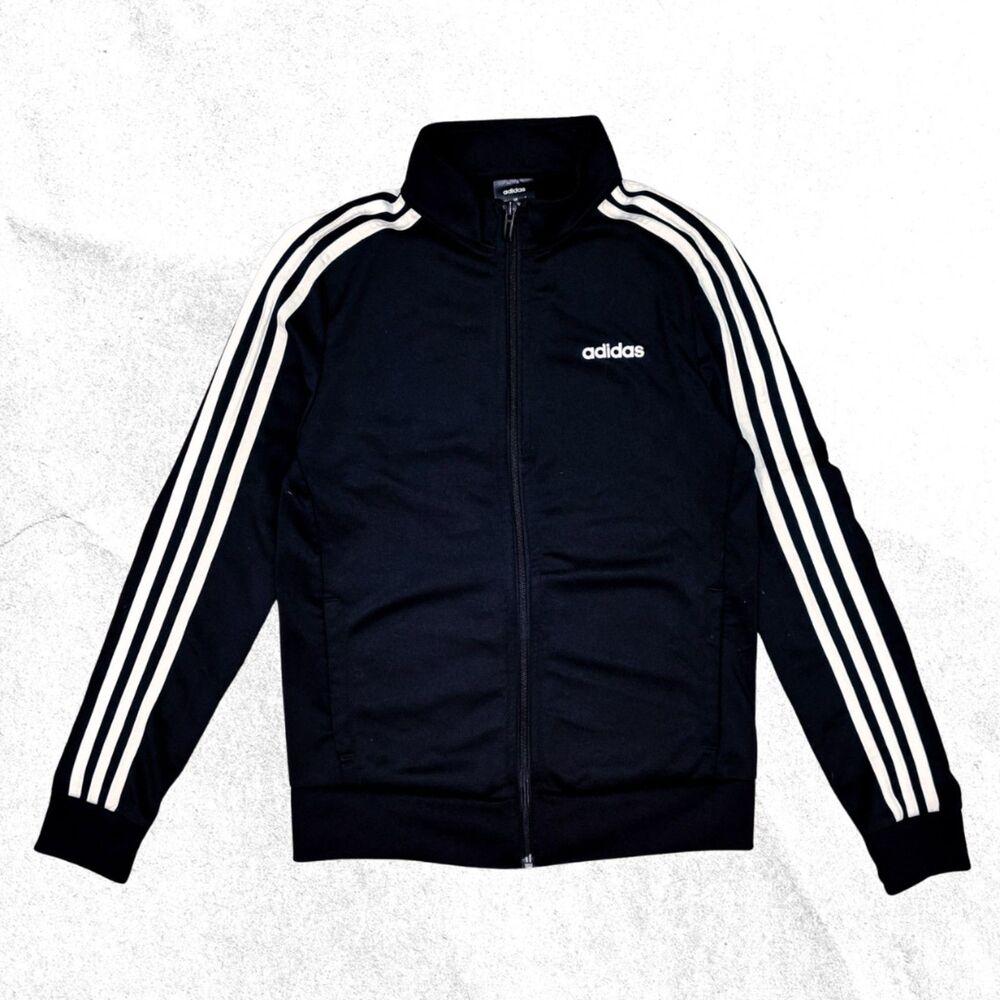 Adidas Women's Black 3-Stripe Full Zip Track Jacket Size Small Athletic Top